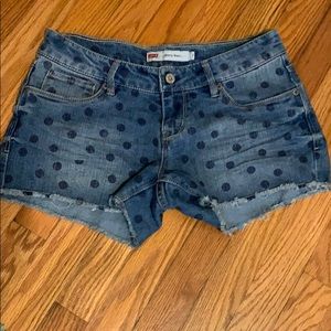Levi’s polka dot jean shorts